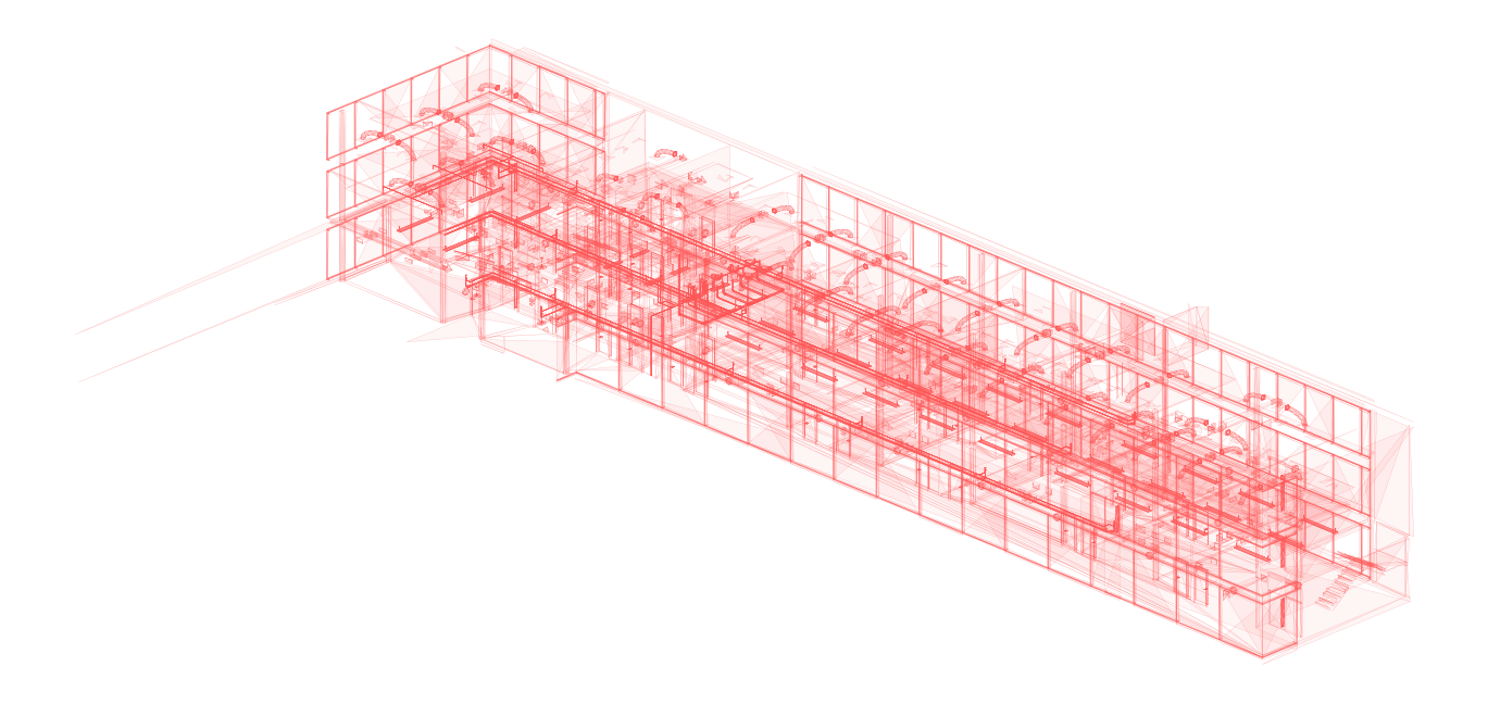 Instalaciones MEP de un edificio, coordinadas en el modelo BIM